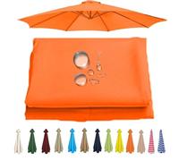 UWOBTN Replacement Parasol Canopy 2.5m 3.0m 3.5m, for Patio Deck Balcony Pool Garden Outdoor Waterproof Umbrella Replacement Fabric 6/8 Arms Sunshade Umbrella Cloth(B7,6ribs 250cm/8.2ft)