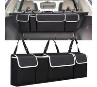 UWQXJJICP Car Boot Organiser for Audi A4 B9 allroad A4 B6 8E A4 B7 8E A4 B8 8K Avant, Heavy Duty Trunk Storage Bag Waterproof Hanging Back Seat Organiser with 4 Pockets
