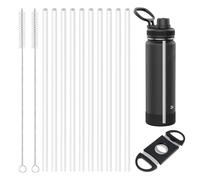 UWSTE 10Pack Straw Set Replacement for Takeya 18OZ/24OZ/32OZ/40OZ Bottle, Customizable Length with Cleaning Brushes & Cutting Tool, BPA Free.