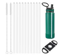 UWSTE 10Pack Straw Set Replacement for ThermoFlask 14OZ/18OZ/24OZ/32OZ/40OZ Bottle, Customizable Length With Cleaning Brushes & Cutting Tool, BPA Free.