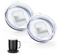 UWSTE 2 Pack Magnetic Slider Replacement Lid Compatible with Ember First and Second Generation Mugs 14 oz, Splash-Proof, BPA Free