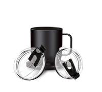 UWSTE 2Pcs Coffee Mug Lid Replacement for 14oz Ember Temperature Control Smart Mug 2, No Spill and Insulation Lid with Sealing Silicone Ring, Tritan Material, BPA-Free