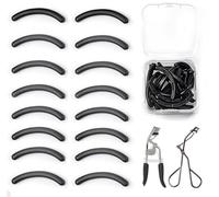 UWSTE 48Pcs Eyelash Curler Refill Pads for JAPONESQUE Eyelash Curler, High Elasticity Silicone Replacement Refills Fit for Japonesque lash Curler.(Black)
