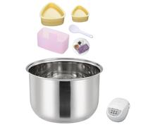 UWSTE Rice Cooker 5.5 Cup Inner Pot Replacement for Tiger JBV-A10U Inner Pot, 304 Stainless Steel Durable Inner Bowl, Even Heating for Perfect Rice, Easy to Clean (Pots & 3Pcs Onigiri Mold Set)