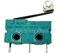 UWUKCJOKQ Micro Switches 5pcs Micro Switch Roller Lever Arm SPDT Snap Action 5A 250V KW4A NC-NO-C with Pulley 3Pin 2Pin Stroke Limit Switch(Wheel Handle 21mm)