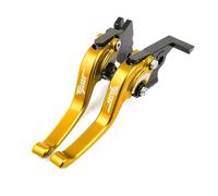 UWVSQBMPE Mount Clamp Riser Motorcycle Clutch Brake Lever Adjustable Folding Handle Levers for Tenere 700 for World for Raid for XTZ700/SP Motorcycle Handle Risers(B-Gold)