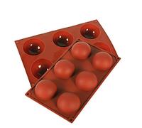 UWWESIN Half Sphere Silicone Moulds Large,Chocolate Ball Silicone Dessert Baking Moulds Semi Sphere 2 Pcs 6 Holes Large Hemisphere Non Stick Silicone Mold for Making Chocolate Cake Jelly Dome Mousse