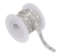 uxcell 0.3" x 3 Yard Rhinestone Ribbon, Self-Adhesive Crystal Rhinestone Strips Diamond Glass Bling Sticker Tape Roll Trim for Bedazzling DIY Crafts Clothes Wedding Party, White