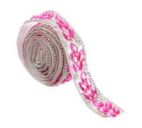 uxcell 0.7" x 1 Yard Rhinestone Ribbon, Self-Adhesive Crystal Rhinestone Strips Diamond Glass Bling Sticker Tape Roll Trim for Bedazzling DIY Crafts Clothes Wedding Party, AB Orange-Red