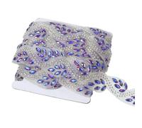 uxcell 0.8" x 6 Yard Rhinestone Ribbon, Self-Adhesive Crystal Rhinestone Strips Diamond Glass Bling Sticker Tape Roll Trim for Bedazzling DIY Crafts Clothes Wedding Party, AB Blue