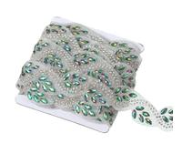 uxcell 0.8" x 6 Yard Rhinestone Ribbon, Self-Adhesive Crystal Rhinestone Strips Diamond Glass Bling Sticker Tape Roll Trim for Bedazzling DIY Crafts Clothes Wedding Party, AB Green