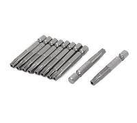 uxcell 1/4" Hex Shank T30 Security 5 Point Star Screwdriver Bits 50mm Length 10pcs