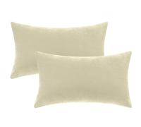 Uxcell 1 Pair Solid Color Pillowcases with Hidden Zipper for Bed, Sofa, Chair and Couch Beige 30 x 50 Cm