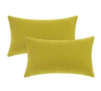 Uxcell 1 Pair Solid Color Pillowcases with Hidden Zipper for Bed, Sofa, Chair and Couch Turmeric 30 x 50 Cm