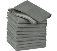 Uxcell 10 Pack Kitchen Washcloths Set for Dishes Absorbent Microfiber Dish Cloths Quick Dry Dish Rags with Poly Scour Scrub Side for Kitchen Cleaning and Housekeeping Grey 30cm x 30cm