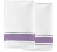 Uxcell 100% Cotton Tea Towels Pack of 2 - Large Super Absorbent Kitchen Towels - Lint Free for Dishes & Home Cleaning, Purple 50cm x 70cm