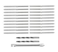 uxcell 100 Pack Left&Right Handed Thread Swage Lag Screws, T316 Stainless Steel Deck Railing Hardware for Wood Post 1/8" Cable Railing Kit, Stair Deck Railing