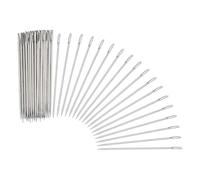uxcell 100 Pcs Sewing Needles 0.06 x 3 Inch Stainless Steel Big Eye Embroidery Thread Beading Leather Needle Upholstery Hand Sewing Awl for Art Craft Stitching Home Repair, Silver