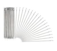 uxcell 100 Pcs Sewing Needles 0.06 x 4 Inch Stainless Steel Big Eye Embroidery Thread Beading Leather Needle Upholstery Hand Sewing Awl for Art Craft Stitching Home Repair, Silver