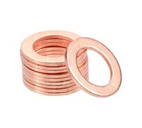 uxcell 100Pcs 10mm x 16mm x 1 Copper Flat Washers Screw for Bolt