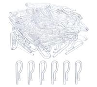 uxcell 100Pcs Durable Plastic Alligator Clips, 1.42" Clear U Shape Shirt Clip Clothespins for Folding Ties, Pants, Socks, Garments