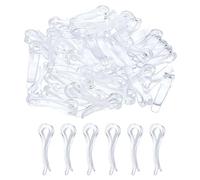 uxcell 100Pcs Durable Plastic Alligator Clips, 1.54" Clear U Shape Shirt Clip Clothespins for Folding Ties, Pants, Socks, Garments