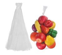uxcell 100PCS Reusable Mesh Produce Bags, 19.7 Inches Egg Hatching Bags Washable Breathable Fruit Net Stretchable Mesh Netting Storage for Seafood Vegetable Onion Grocery Shopping, White