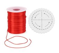 uxcell 109 Yards 1.5mm Satin String Cord, Polyester Cord Beading String with Disc Organizer for DIY Bracelet Necklace Chinese Knot Jewelry Making Macrame Trim, Red