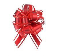 Uxcell 10pcs 4 Inch Large Big Pull Bow Metallic Organza Gift Wrapping Bows Ribbon for Wedding Car Baskets Presents Christmas Bow, Red