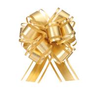 Uxcell 10pcs 4 Inch Large Big Pull Bow Metallic Organza Gift Wrapping Bows Ribbon for Wedding Car Baskets Presents Christmas Bow, Gold