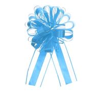 Uxcell 10pcs 8 Inch Large Big Pull Bow Organza Gift Wrapping Ribbon for Wedding, Car Baskets, Presents, Christmas, Light Blue