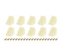 uxcell 10Pcs 90 Degree Plastic Corner Braces with Cover Cap, 17.2x21x21mm Nylon Shelf Right Angle Brackets with Screws for Cabinets, Cupboards (Beige Yellow)