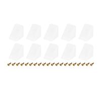 uxcell 10Pcs 90 Degree Plastic Corner Braces with Cover Cap, 17.2x21x21mm Nylon Shelf Right Angle Brackets with Screws for Cabinets, Cupboards (White)