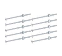 uxcell 10Pcs Bed Frame Bolts, M6 x 120mm Hex Socket Head Screws Bolts Barrel Nuts Bunk Bed Bolts Furniture Screws with Slotted Head Barrel Nut for Chairs Cots, Silver