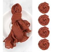 uxcell 10Pcs Cheesecloth Napkins, 20x20 Inch Terracotta Rustic Dinner Table Napkins Decorative Napkins for Wedding Party Table Decor Bridal Shower