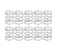 uxcell 10Pcs Compression Springs, 0.6mm Wire Diameter x 8mm OD x 10mm Length 304 Stainless Steel Extension Spring Ballpoint Pen Pressure Springs for Shop Home Repairs, Silver