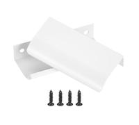 Uxcell 10pcs Finger Pulls for Cabinets, Matte White Edge Drawer Pulls Cabinet Finger Pull 64mm/2.5in Hole Center,Furniture Drawer Handles Hidden Cabinet Handle