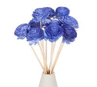 Uxcell 10Pcs Flower Scent Diffuser Sticks, 25cm Natural Oil Aroma Reed Diffuser Stick with Aromatherapy Daisies Flowers Decoration for Home Bathroom Meeting Room, Dark Blue
