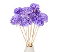 Uxcell 10Pcs Flower Scent Diffuser Sticks, 25cm Natural Oil Aroma Reed Diffuser Stick with Aromatherapy Daisies Flowers Decoration for Home Bathroom Meeting Room, Dark Purple