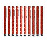 uxcell 10pcs Glitter Rhinestone Stylus Pens for Touch Screens Universal Metal Capacitive Pen for Phone All Capacitive Touch Screen Device, Red