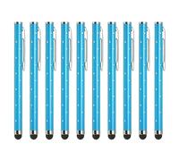 uxcell 10pcs Glitter Rhinestone Stylus Pens for Touch Screens Universal Metal Capacitive Pen for Phone All Capacitive Touch Screen Device, Blue