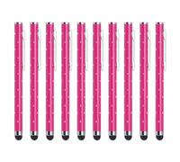 uxcell 10pcs Glitter Rhinestone Stylus Pens for Touch Screens Universal Metal Capacitive Pen for Phone All Capacitive Touch Screen Device, Rose Red