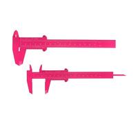 uxcell 10pcs Mini Plastic Vernier Caliper 150mm/6 Inch Double Scale Metric Inch Sliding Gauge Measuring Tool Ruler for Inside Outside Depth Measuring, Hot Pink