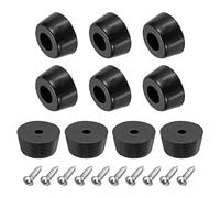 uxcell 10Pcs Rubber Bumper Feet, 0.31" H x 0.59" W Round Pads with Stainless Steel Washer and Screws for Furniture, Appliances, Electronics