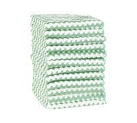 Uxcell 12 Pack Wave Pattern Microfibre Cleaning Cloths, Ultra Absorbent Lint Free Towels for Kitchen, Reusable Streak-Free Glass & Surface Rags Green 25cm x 25cm