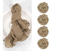 uxcell 12Pcs Cheesecloth Napkins, 20x20 Inch Brown Rustic Dinner Table Napkins Decorative Napkins for Wedding Party Table Decor Bridal Shower