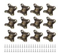 uxcell 12Pcs Removable Corner Brace, Metal Butterfly L Brackets Right Angle Support with Screws for Shelves, Cabinets, Wood Furniture (Bronze)