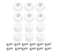uxcell 12Pcs Rubber Bumper Feet, 9mm H x 14mm W Round Pads with Stainless Steel Washer and Screws for Furniture, Appliances, Electronics