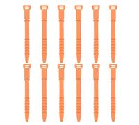 uxcell 12Pcs Silicone Cable Ties 4.5 Inch Reusable Wire Ties Elastic Cable Cord Organizer Straps for Cords Wire USB Charge Management Food Storage, Orange