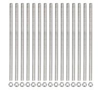 uxcell 15 Pack M4 x 400mm Fully Threaded Rod with 15 Pack Hex Nuts, 0.7mm Thread Pitch 304 Stainless Steel Right Hand Threaded Rods Bar Studs